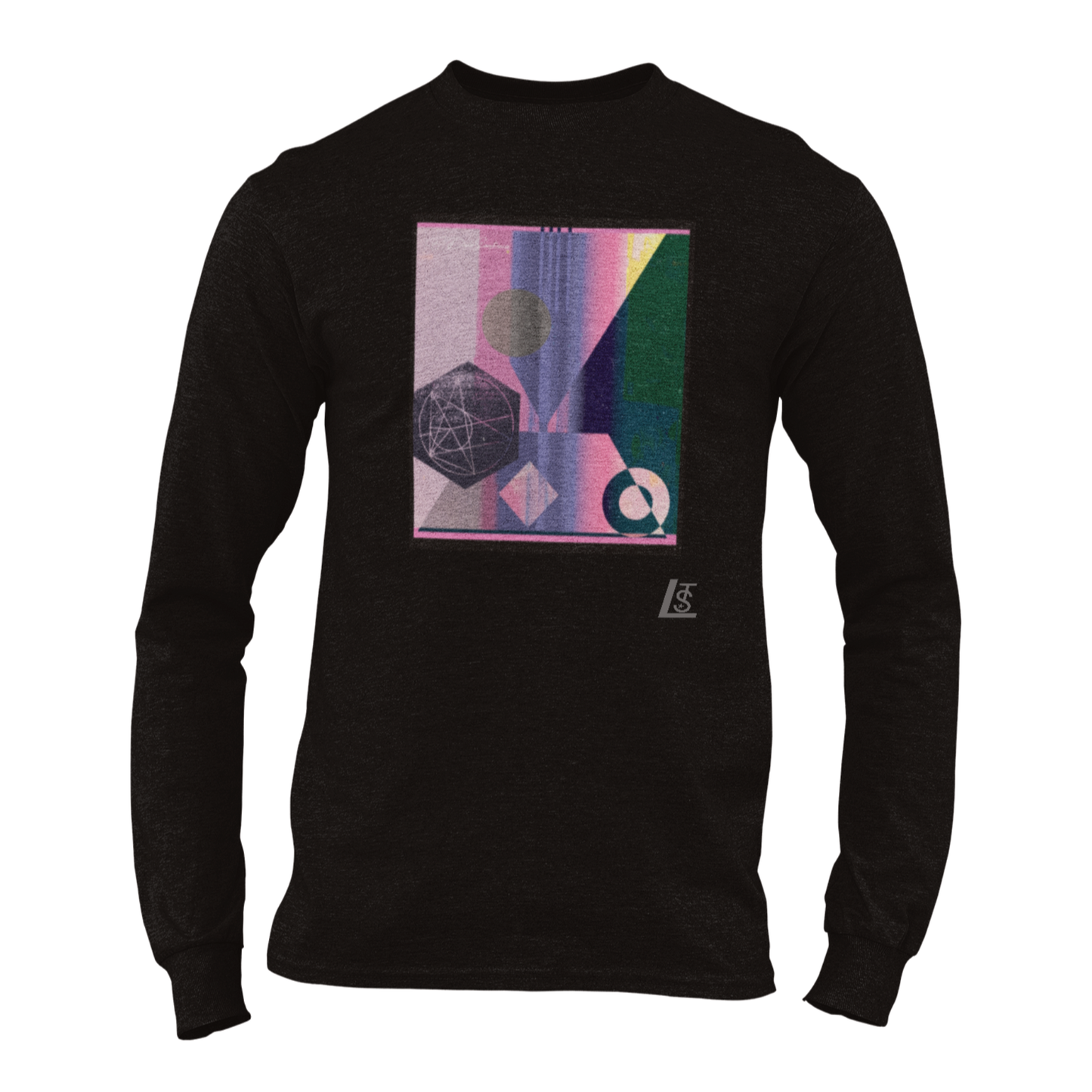 Black Abstract long sleeve t-shirt