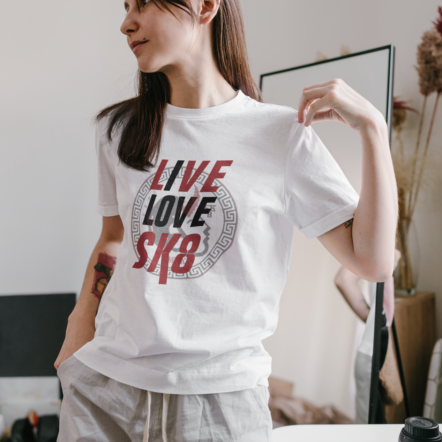 Live, Love, Sk8! Graphic T-Shirt