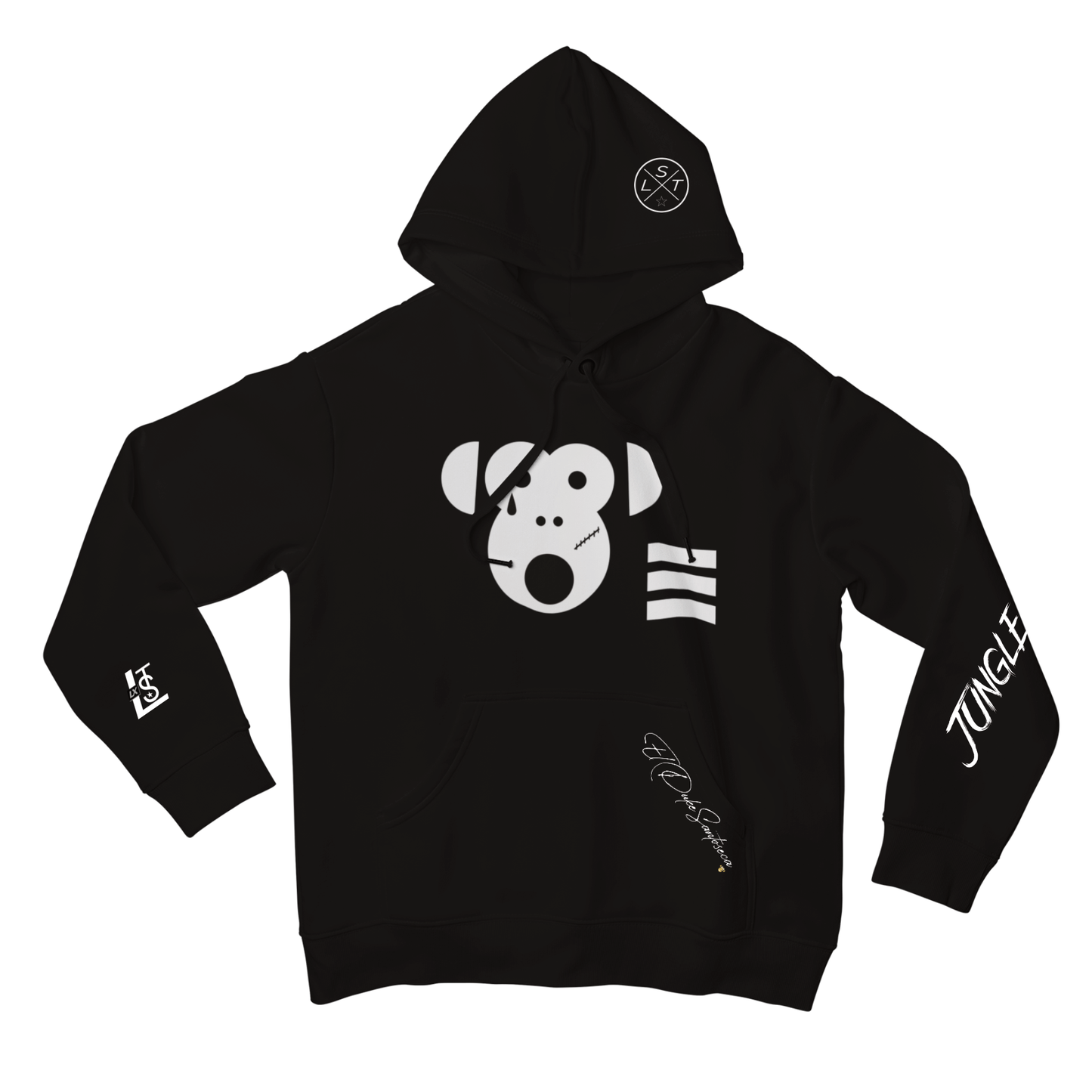 TJLU Mono Black Hoodie