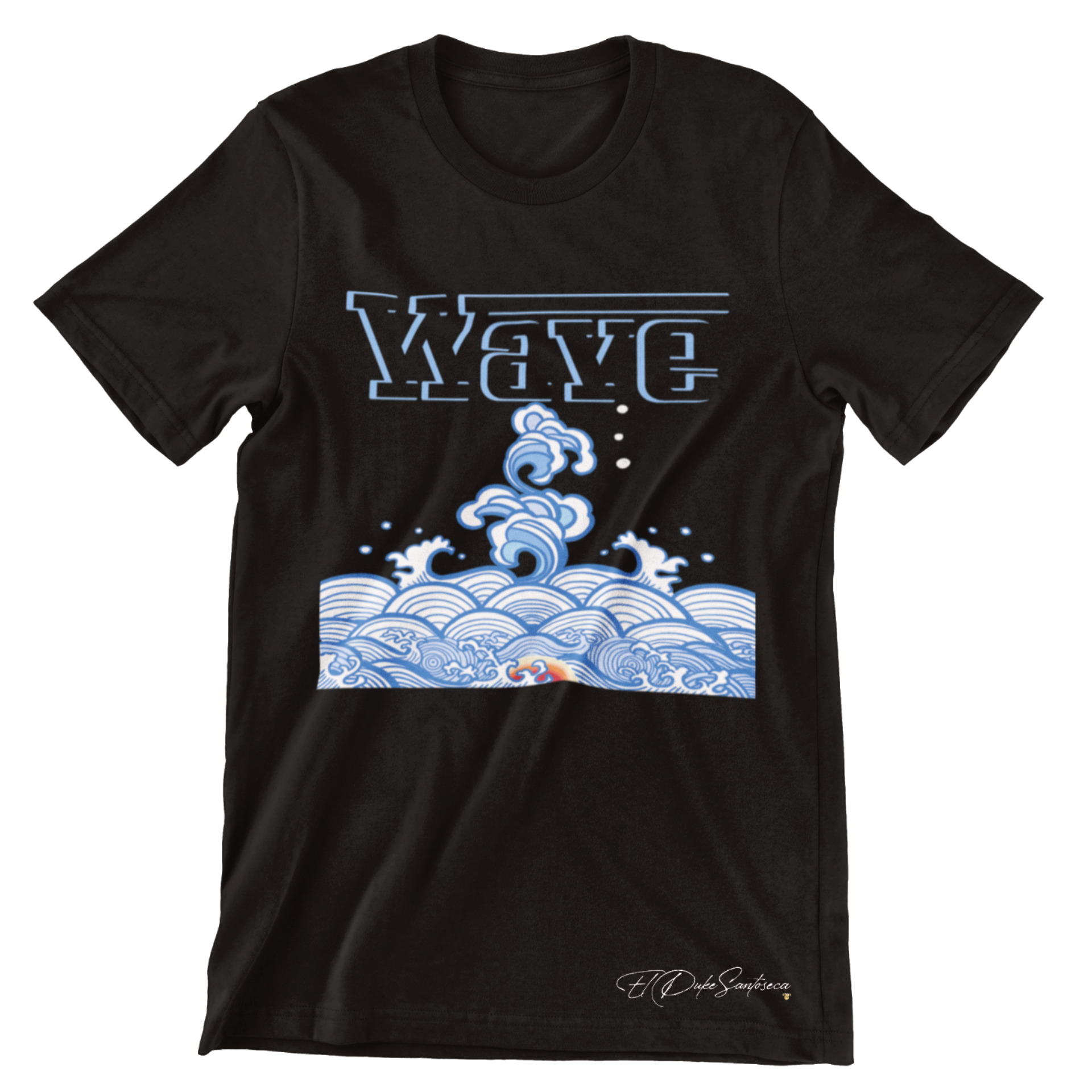 Surf Brands Black t-shirt with wave design 