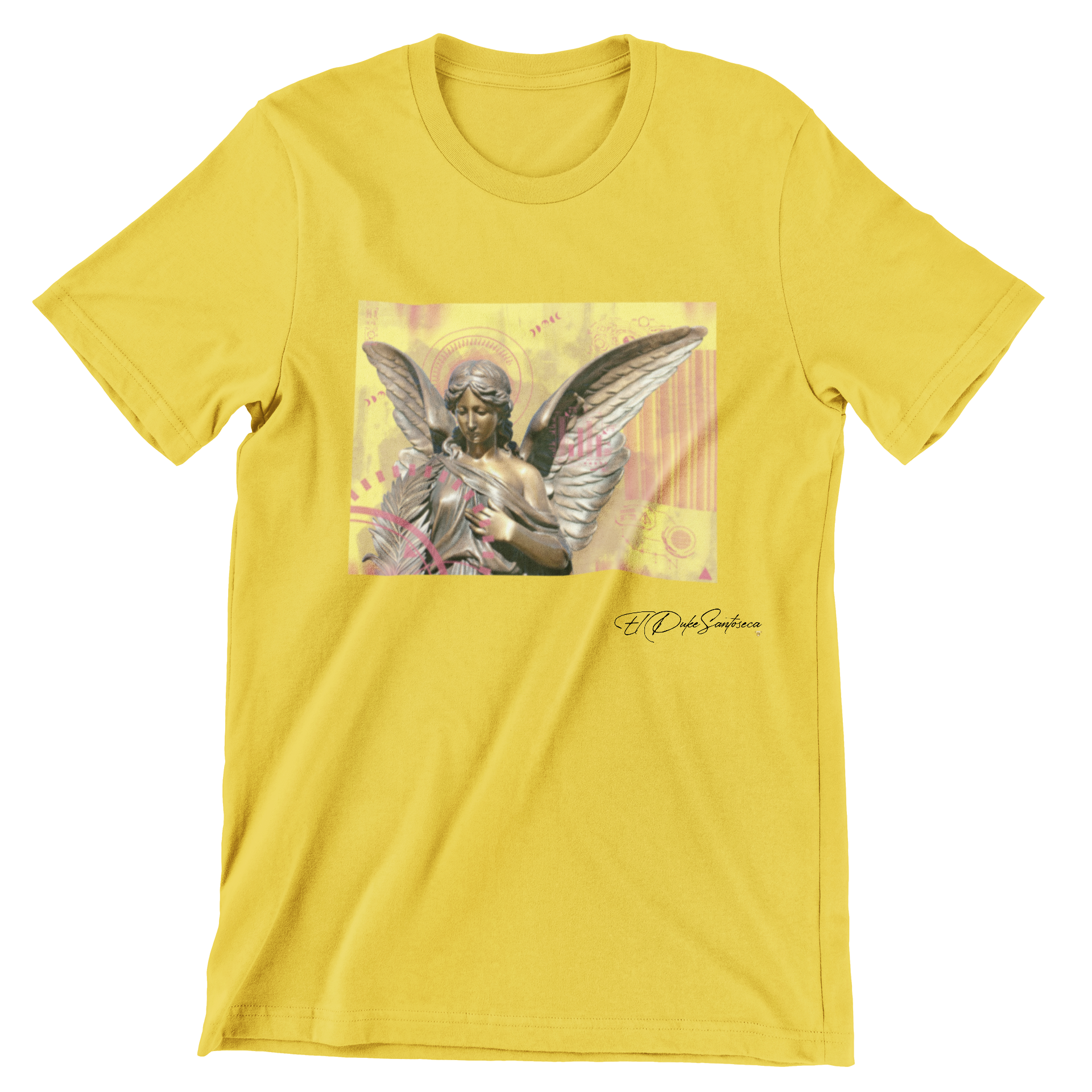 Abstract Design T-shirt Yellow